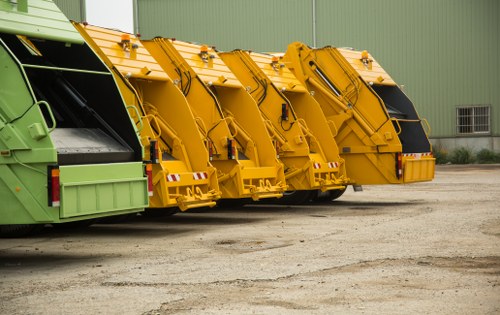 Professional waste clearance team removing debris