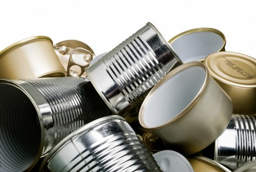 Different types of business waste being segregated for removal